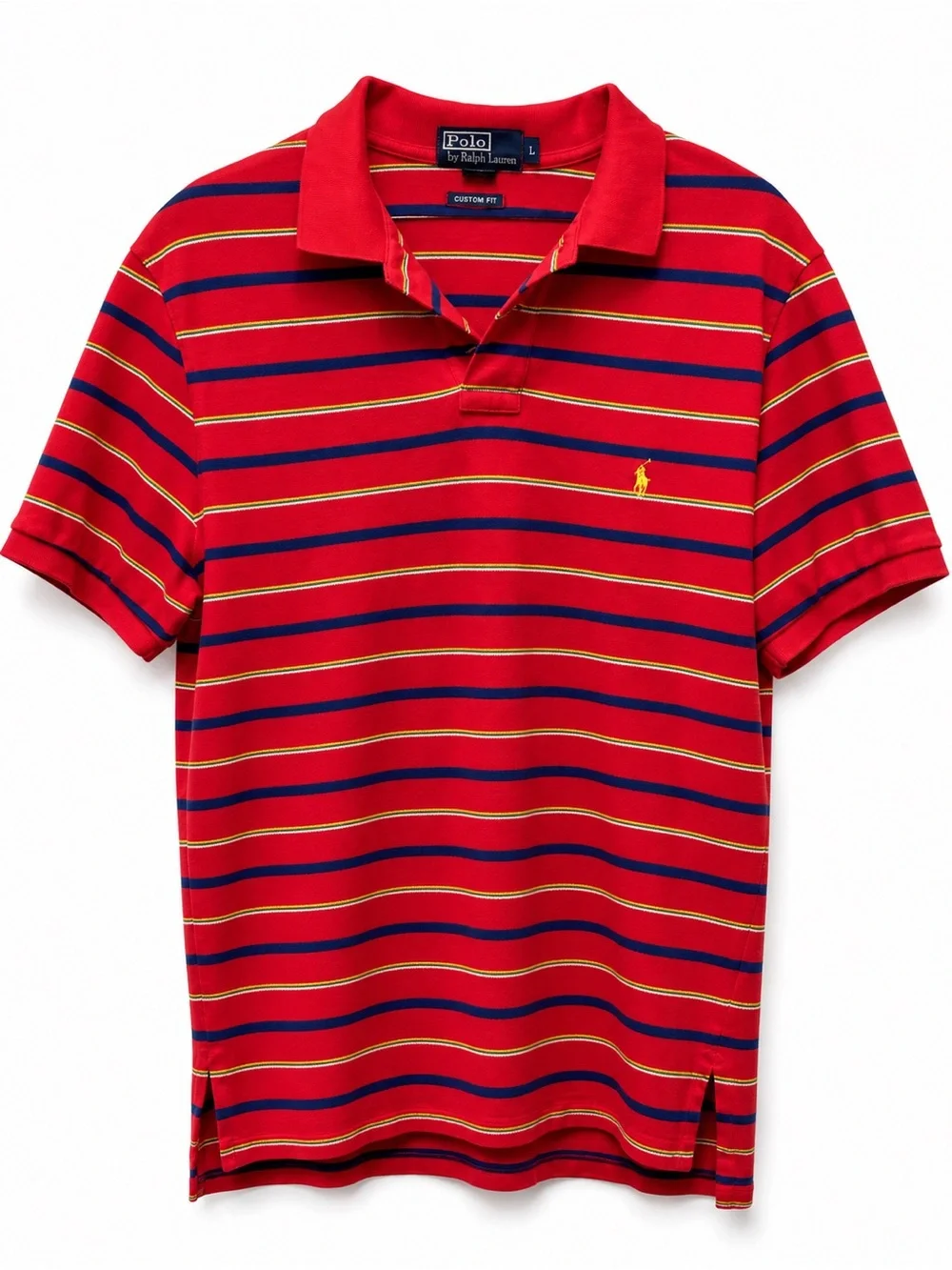 Vintage 90s Polo by Ralph Lauren Red Striped Cotton Polo Shirt